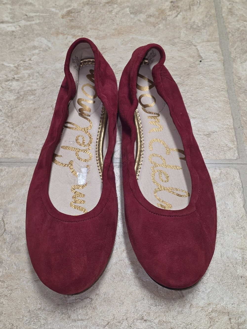 Sam Edelman Burgundy Suede Ballet Flats